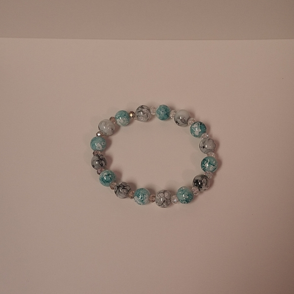 teal and white marble bracelet🐳 - Picture 2 of 7